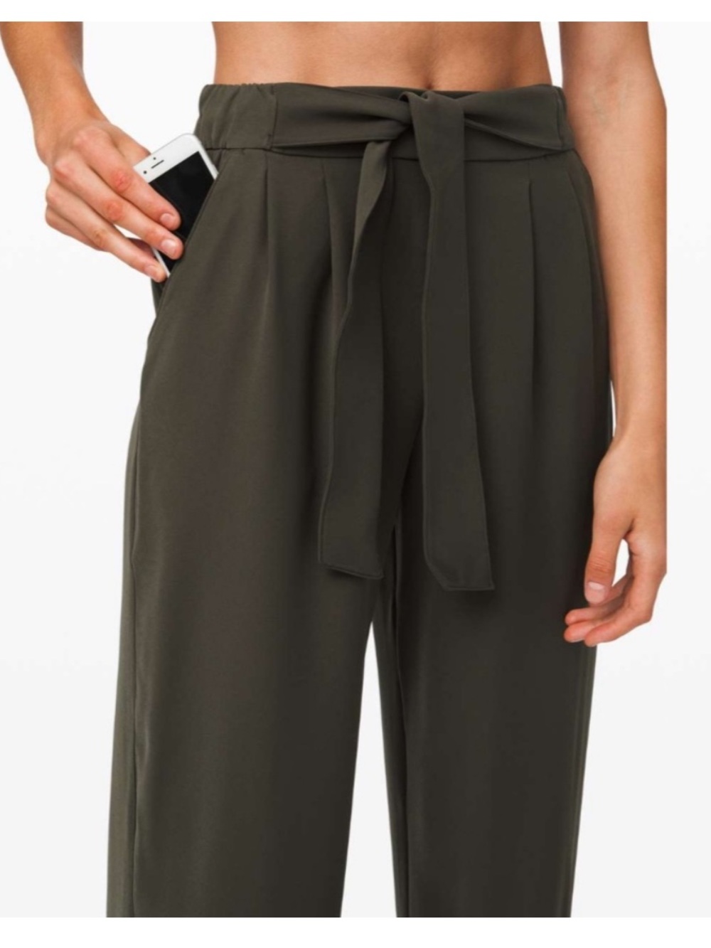 Lululemon Noir Green High Rise a wide Leg pants - Picture 2 of 9